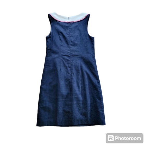 Kensie Woman’s Blue Linen Blend Sleeveless Shift Dress Size 6. Preowned - Picture 2 of 9